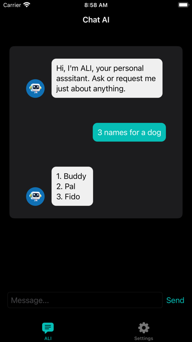 ALI Personal writing Assistant Screenshot