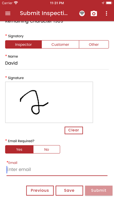 The PurCo PurInspect App Screenshot