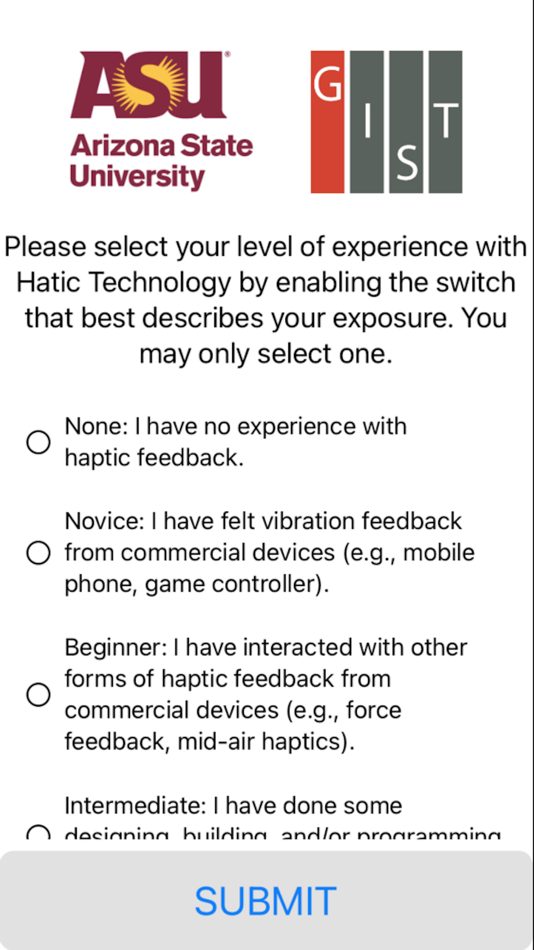 #1. Haptic Study (iOS) 由: Hasti Seifi