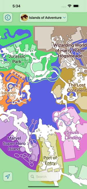 Map of Islands of Adventure