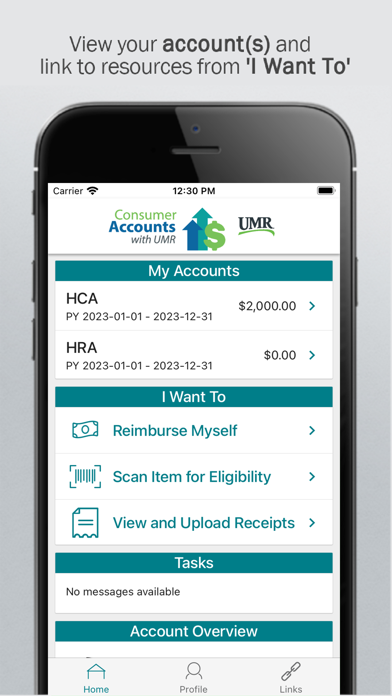 Consumer Accounts with UMR Screenshot