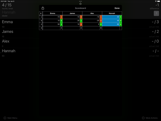 Scorepad for Wizard iPad app afbeelding 1