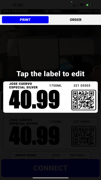 Area Liquor Printer Screenshot