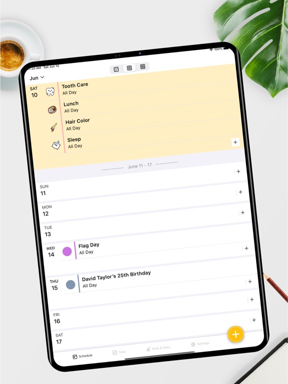 Daily Calendar: Day Organizer iPad screenshot 2 - Productivity app