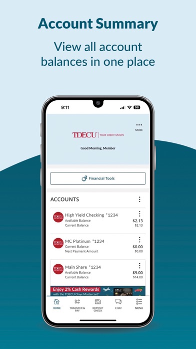 TDECU Digital Banking Screenshot