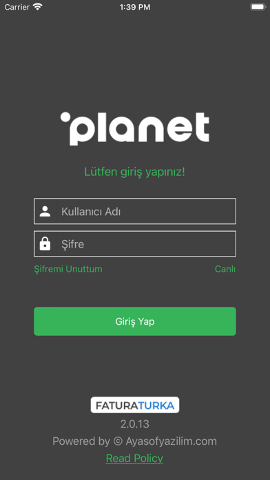 FaturaTurka: PlanetTaxFree Screenshot