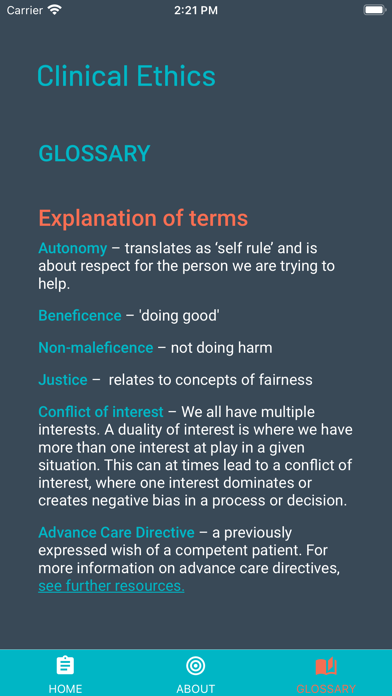 Clinical Ethics Screenshot