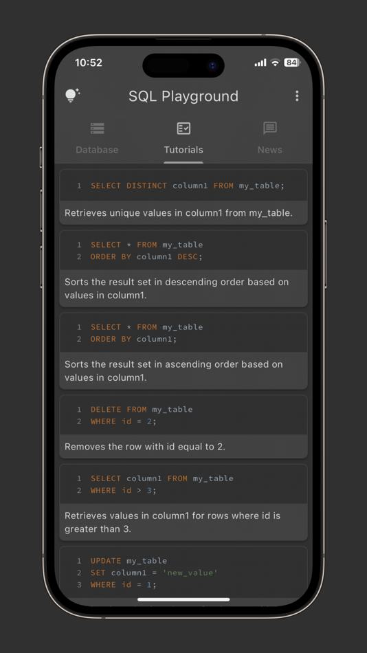 #7. SQL Playground(Pro) (iOS) By: Hrishi Suthar