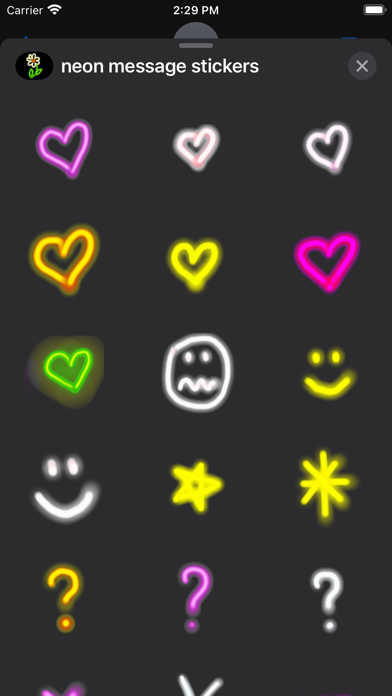 neon message stickers Screenshot