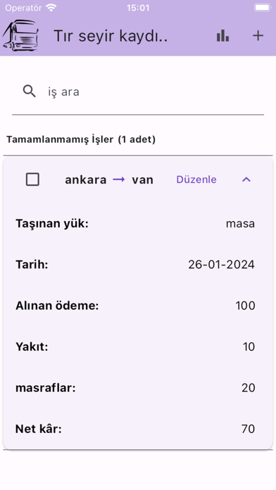 Nakliye Kaydı Screenshot