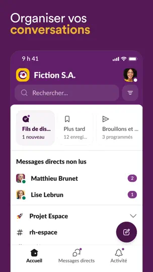 Capture d'écran de Slack Pour L’EMM sur iPhone 2
