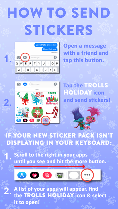 Trolls Holiday Stickers Screenshot