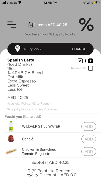 % ARABICA UAE Screenshot