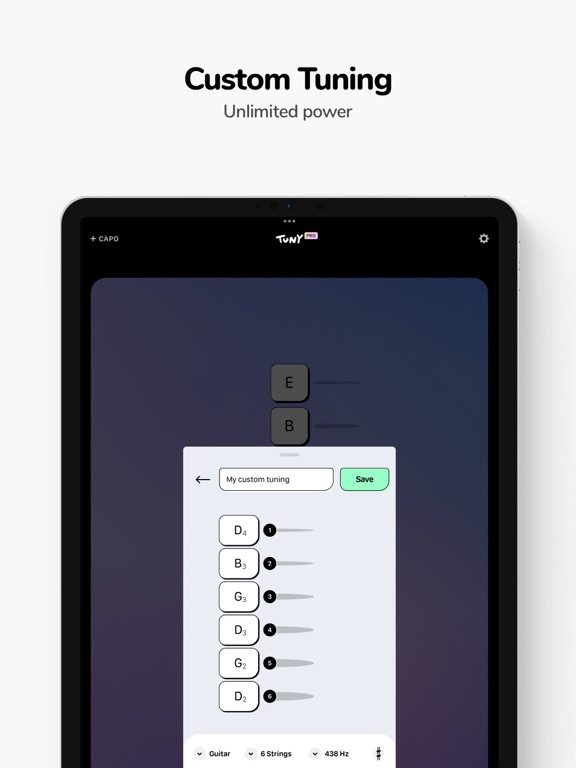 TUNY: Tuner for Guitar & more iPad screenshot 5 - Music app