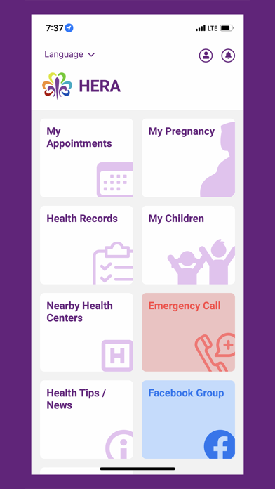 HERA Digital Health Screenshot