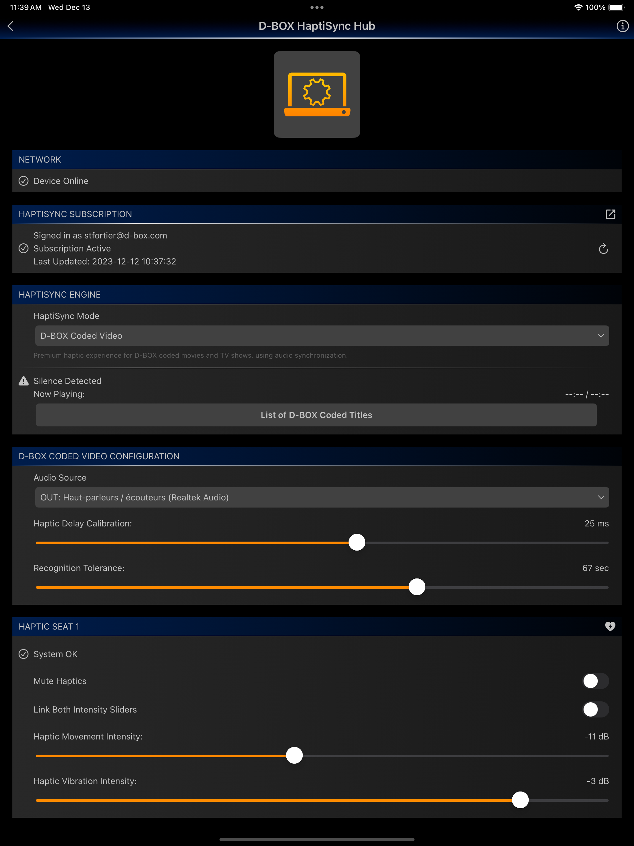 D-BOX HaptiSync