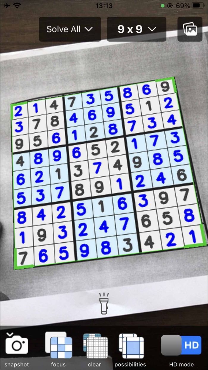 Sudoku Solver Realtime Camera