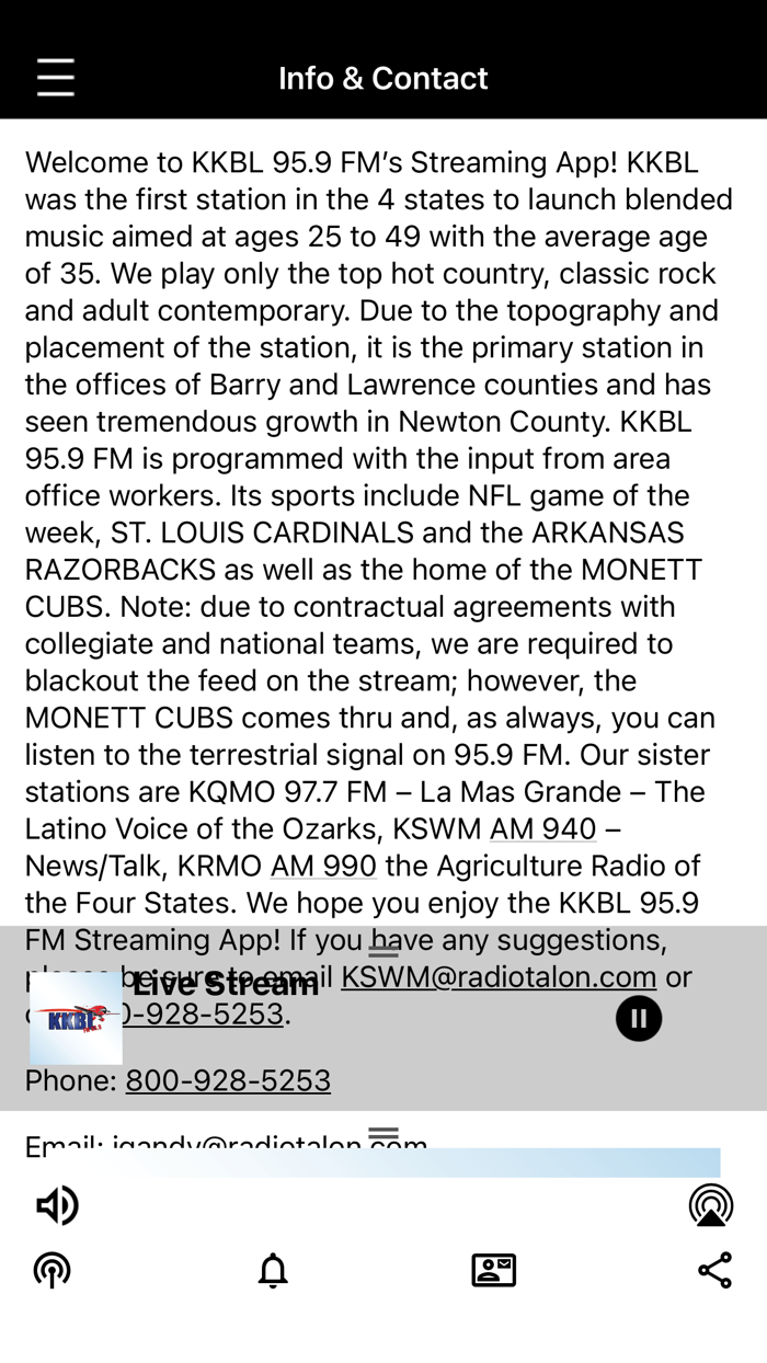 KKBL 95.9 FM  Monett