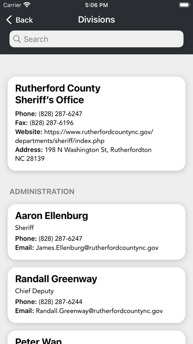 Rutherford County Sheriff, NC Screenshot