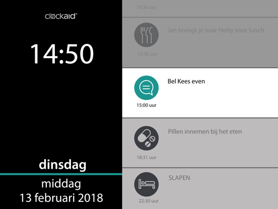 Clockaid iPad app afbeelding 5