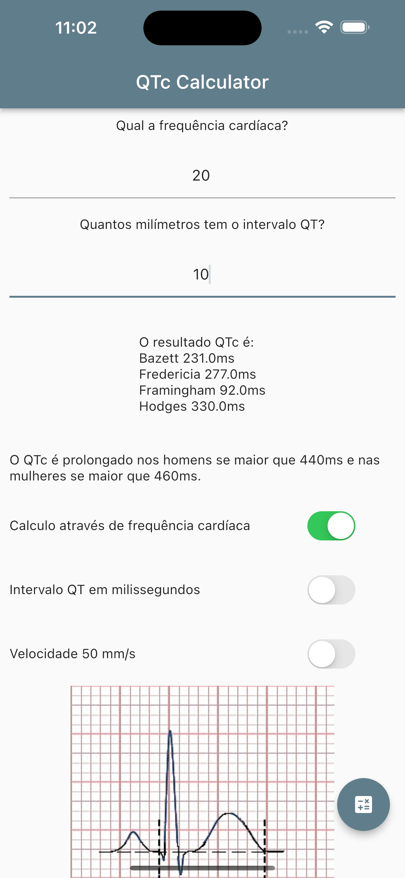 QTc calculadora simples