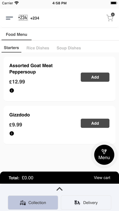 +234 Restaurant Screenshot