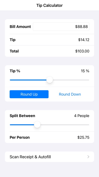 Tip Calculator + Bill Splitter