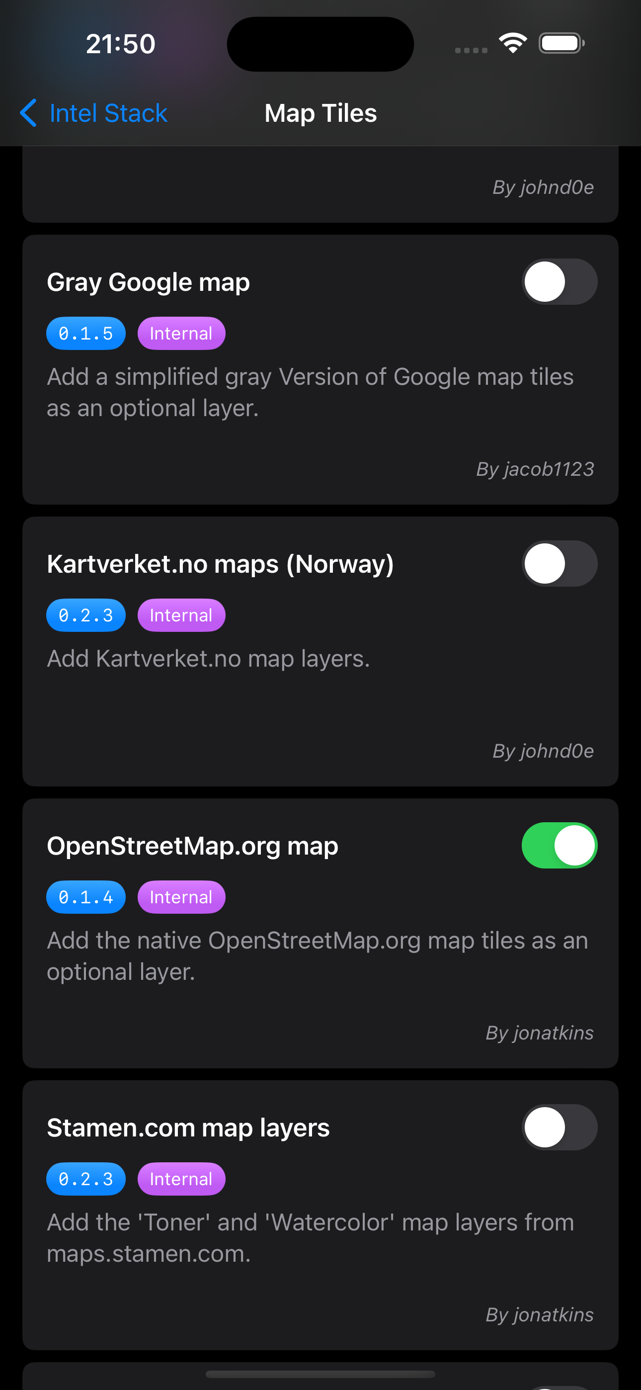 Intel Stack screenshot 2
