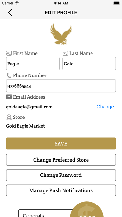 Gold Eagle Market Rewards Screenshot
