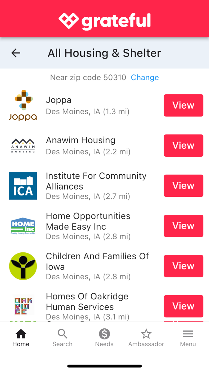 Grateful App for Giving