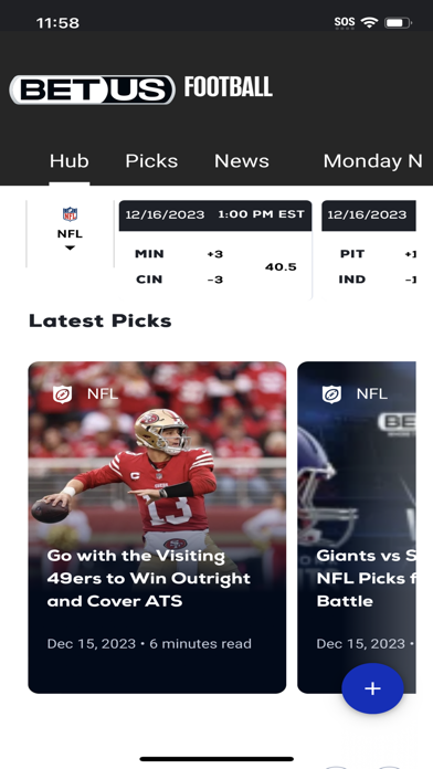 BetUS football Screenshot