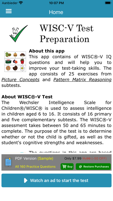 WISC-V Test Preparation Screenshot