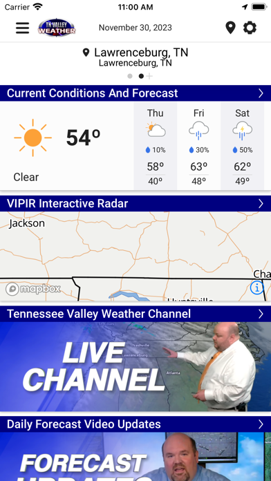 Screenshot #1 pour Tennessee Valley Weather