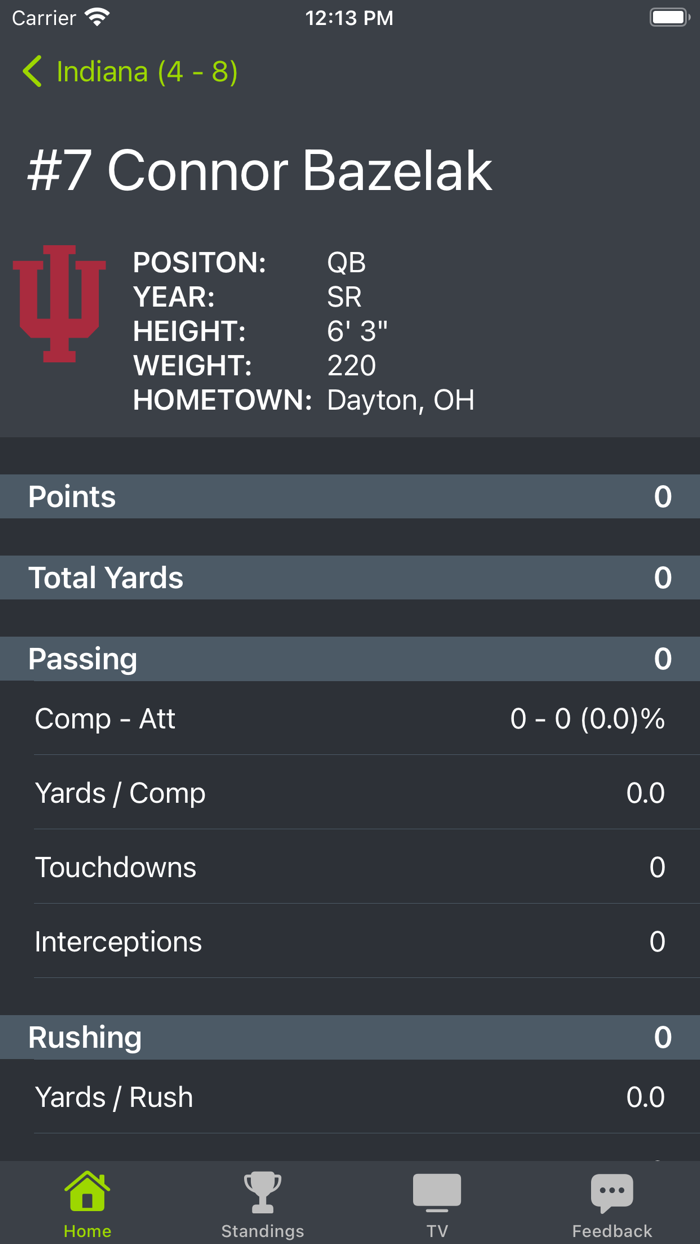 Indiana Football Schedules