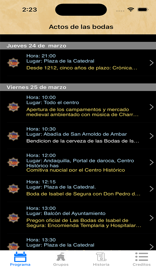 Las Bodas de Isabel de Segura