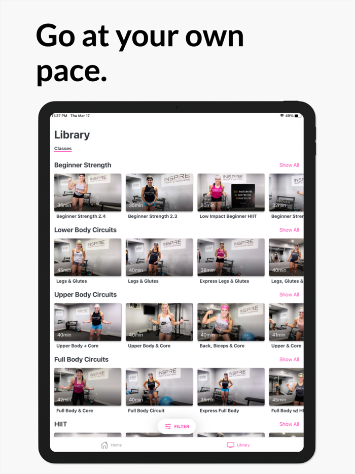 Inspire Fitness - Workout App