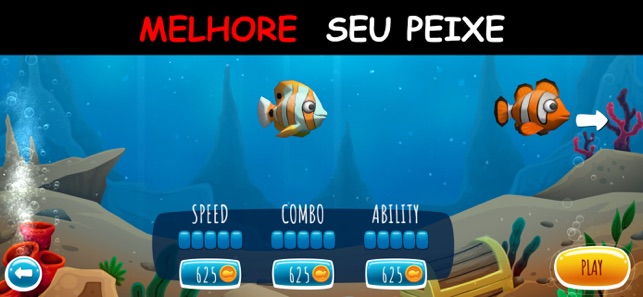 Interface de aplicativo gráfico de jogo de peixe oceano