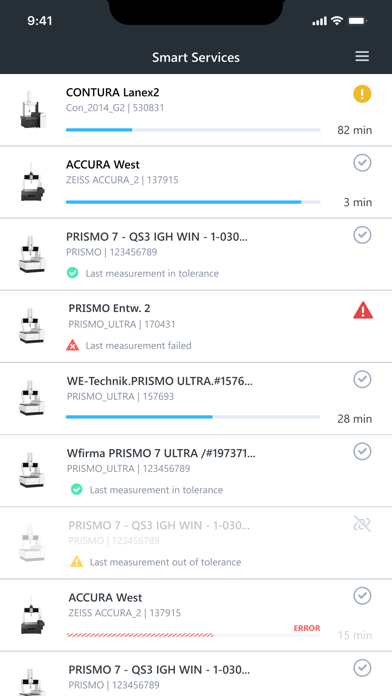 ZEISS Smart Services Dashboard Screenshot