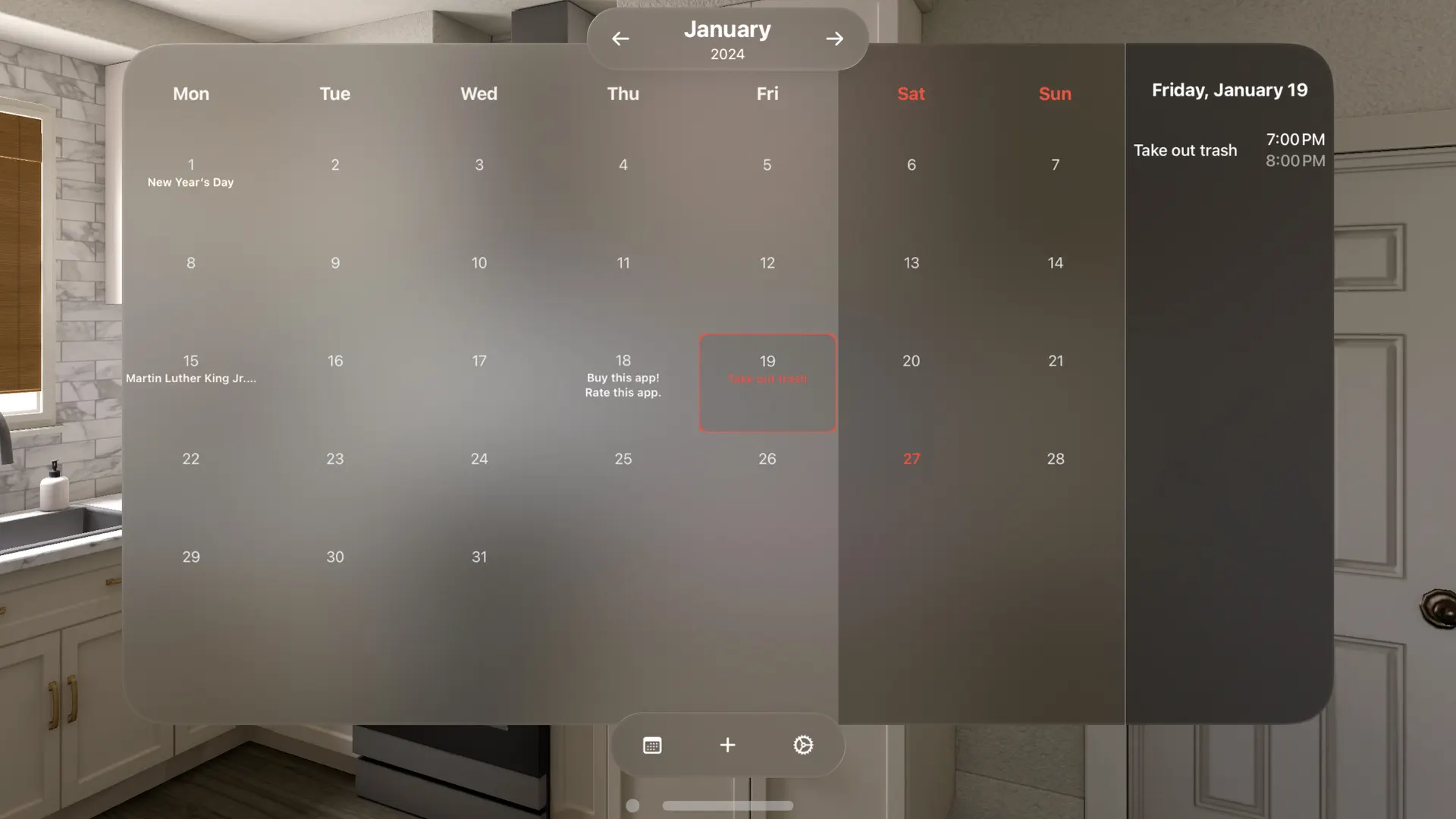 Datum - Calendar screenshot