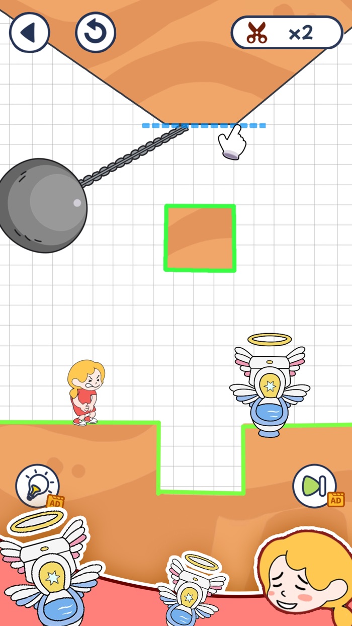 Toilet Puzzle：Slice Bridge 2D