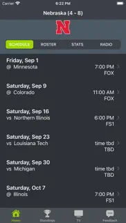 nebraska football schedules iphone screenshot 1