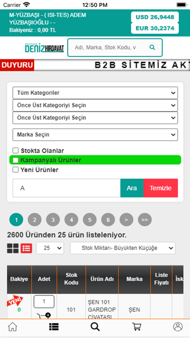 Deniz Hırdavat B2B Screenshot