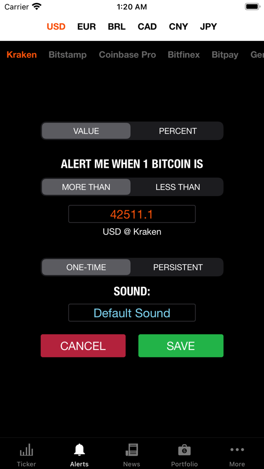 #3. Bitcoin Ticker (iOS) Podle: XBT Apps Ltd