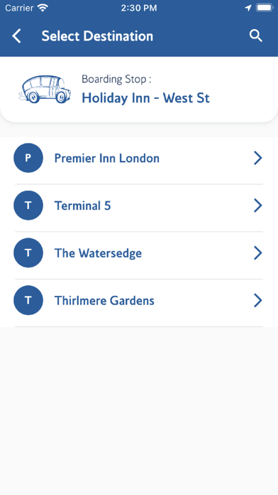 LHR Shuttle Service Screenshot