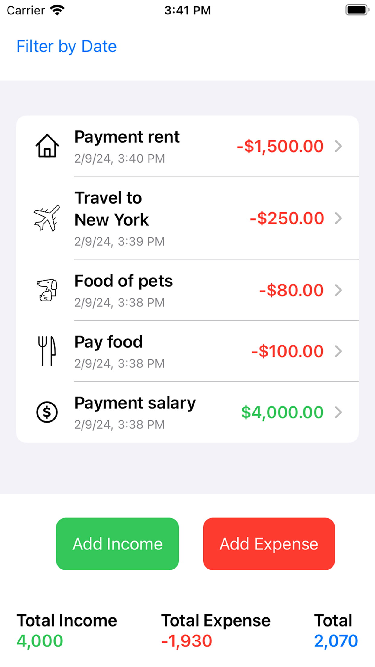 Expense tracker, Money tracker