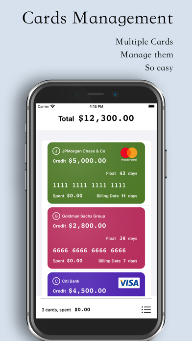 Credit Cards Manager Screenshot