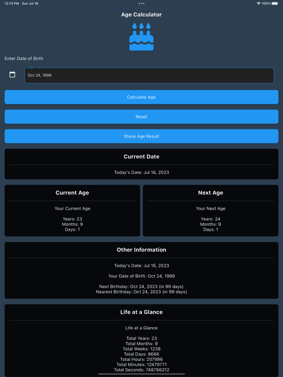 Age Calculator - Date Counter