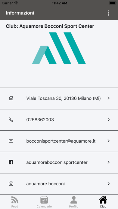 Aquamore Bocconi Sport Center Screenshot
