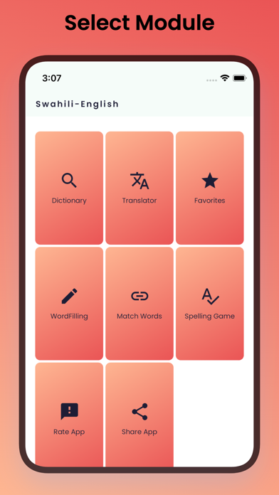 Swahili-English Learning App Screenshot