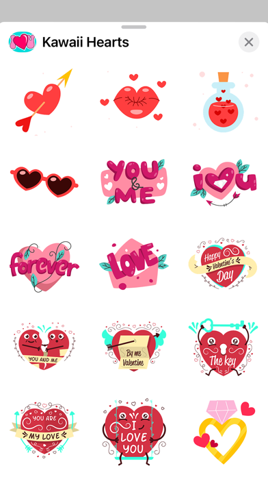 Screenshot #3 pour Kawaii Hearts Love Stickers